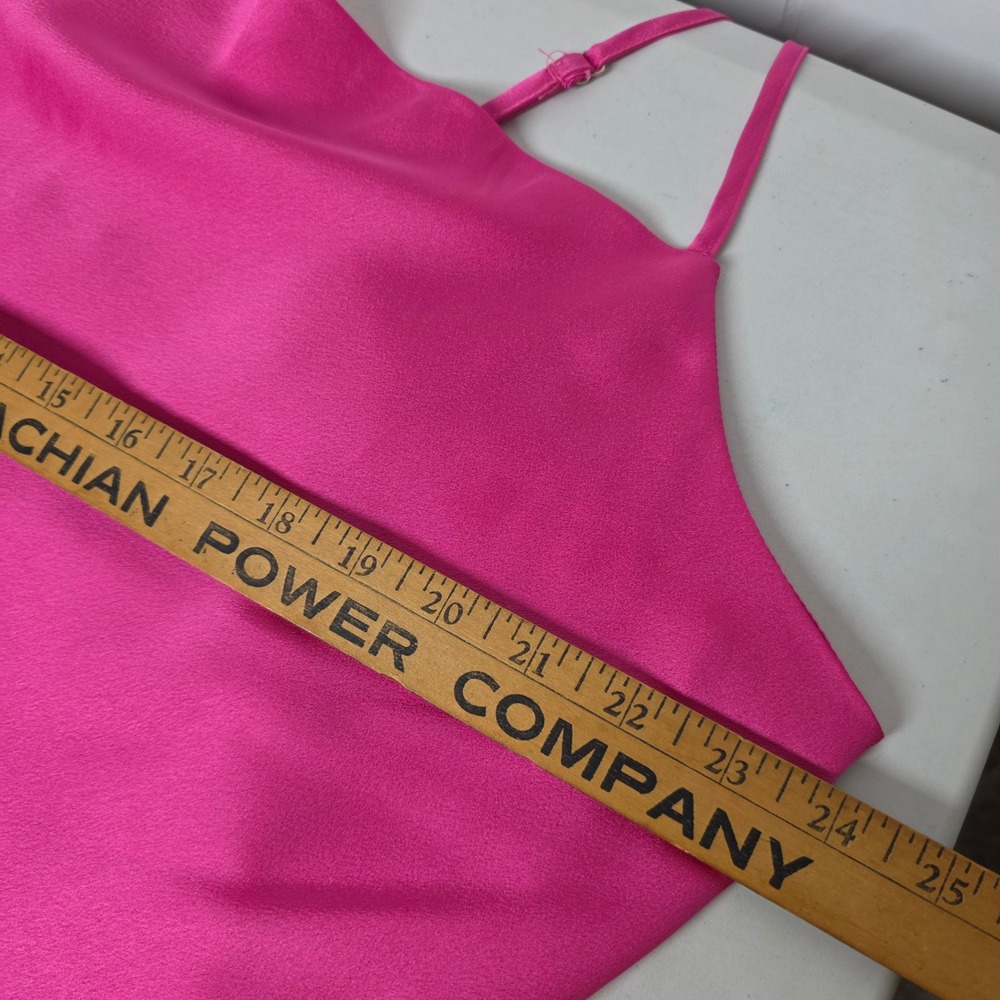 Nasty Gal Pink One Shoulder Satin Cowl Neck Top Plus Size 18 Hot Pink Barbiecore - Picture 7 of 11